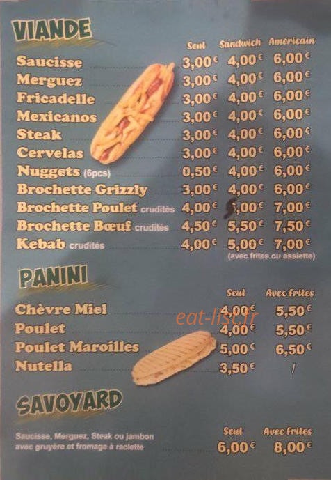 Shery's Frites — carte page 2