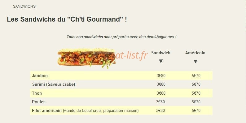 Au CH'TI Gourmand — carte page 8
