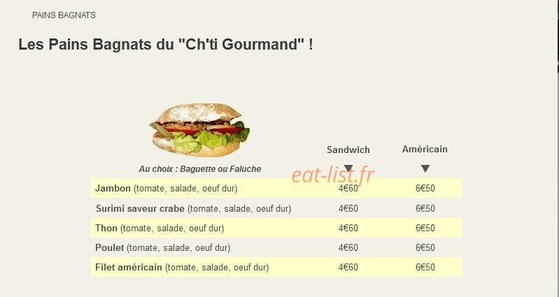 Au CH'TI Gourmand — carte page 9