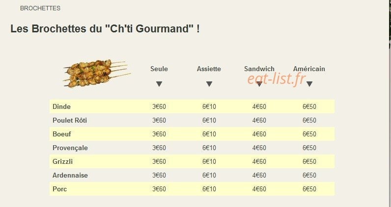 Au CH'TI Gourmand — carte page 4