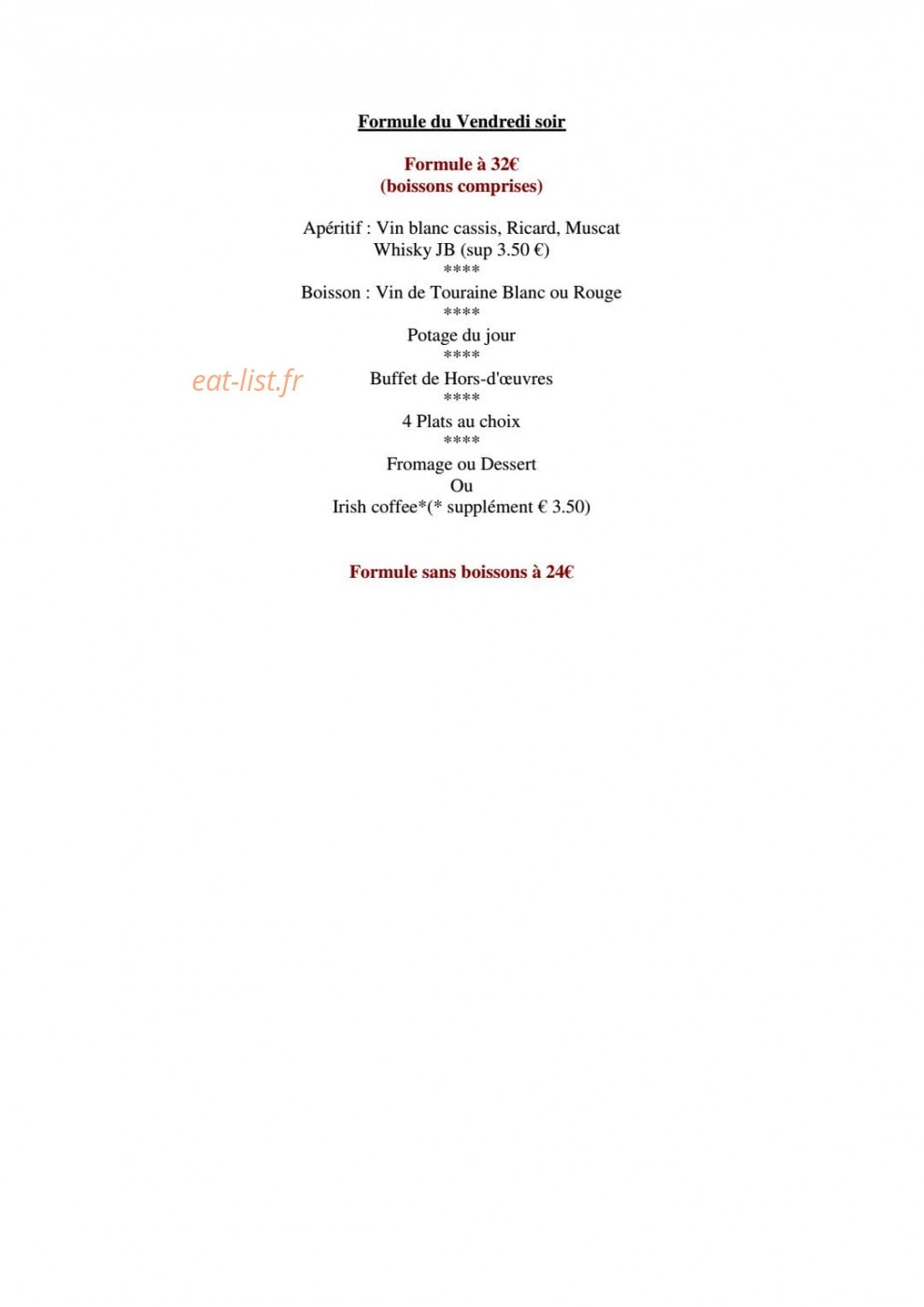 Taverne sainte marguerite — carte page 3