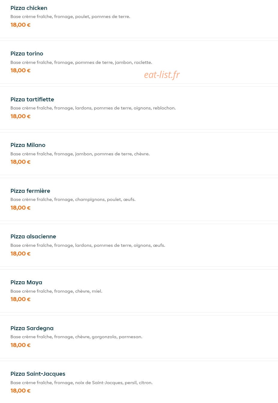Allo Pizza — carte page 8
