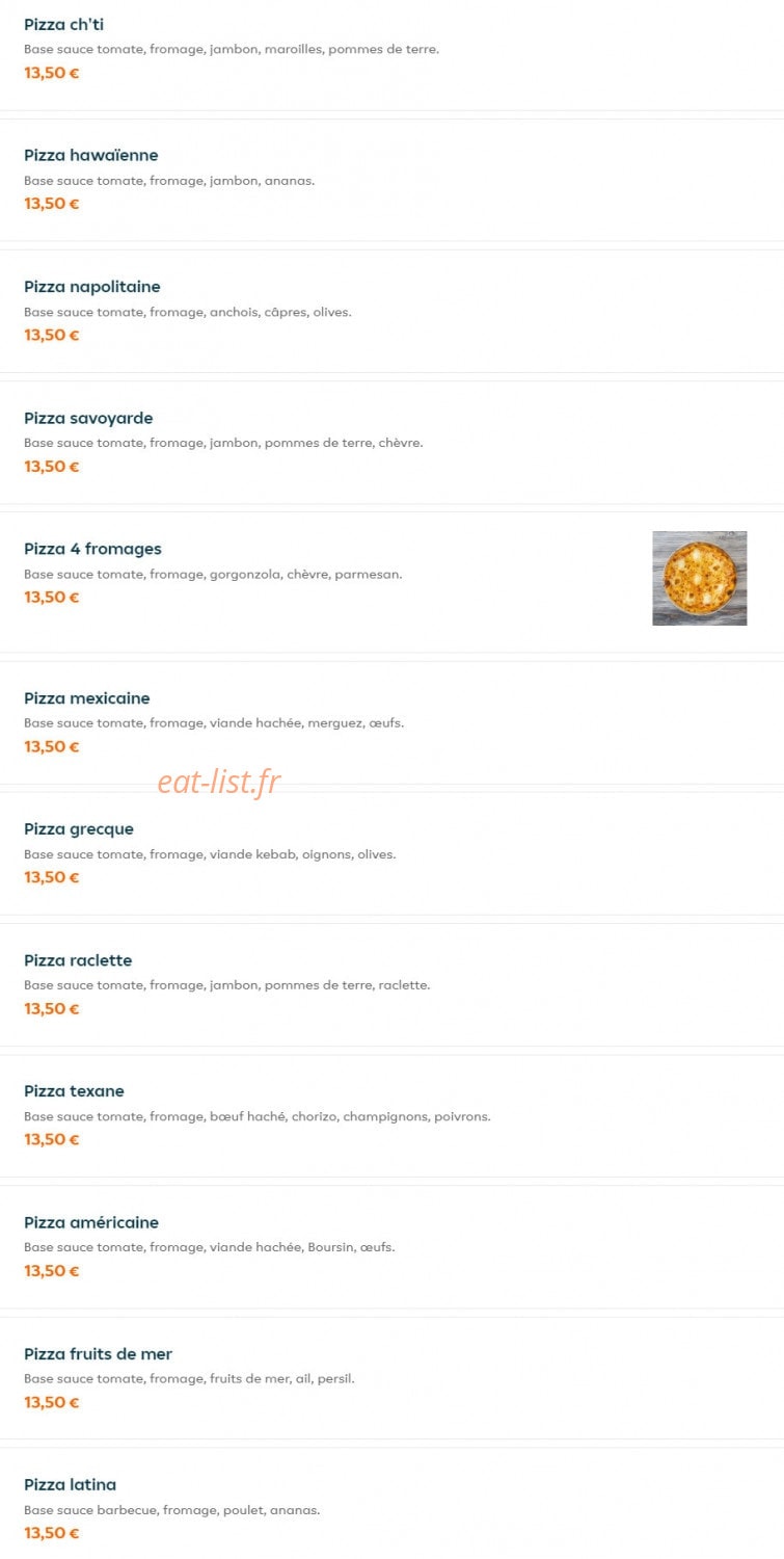 Allo Pizza — carte page 2