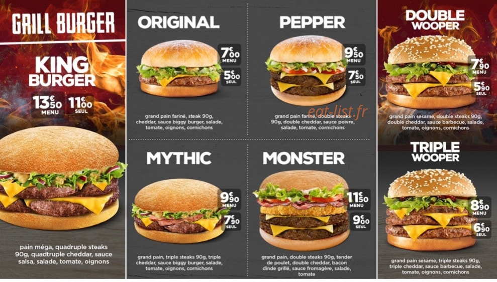 Best burger — carte page 1
