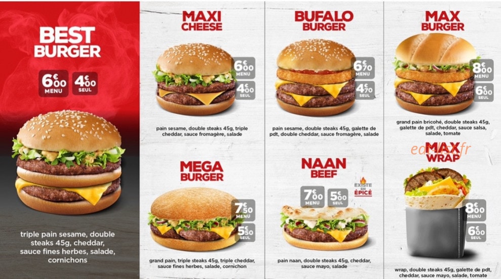 Best burger — carte page 3