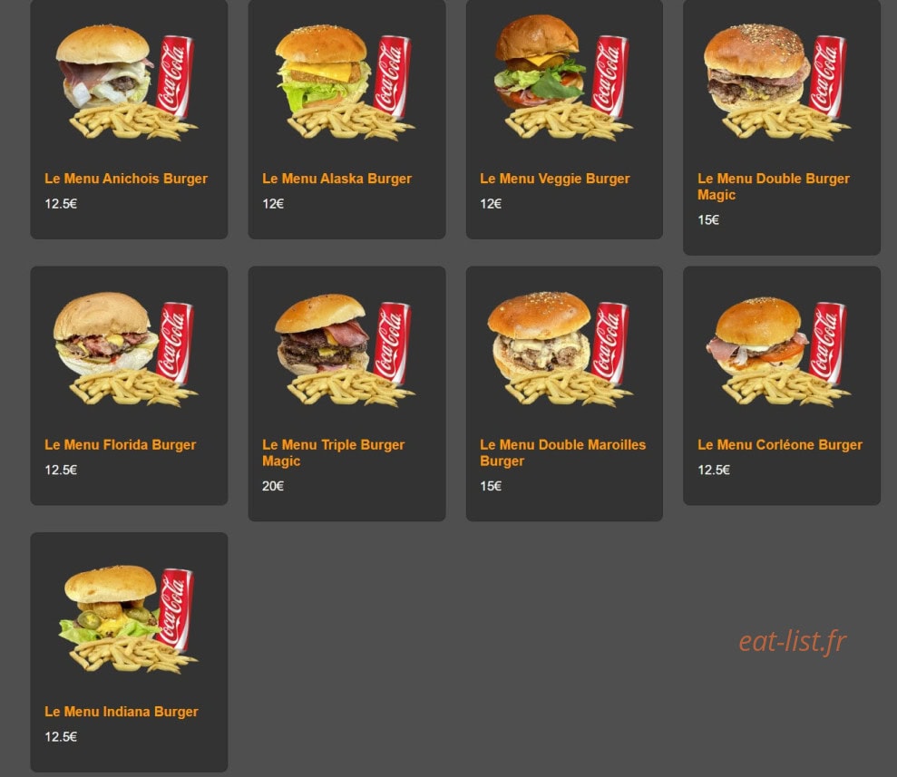 Burger Magic — carte page 4