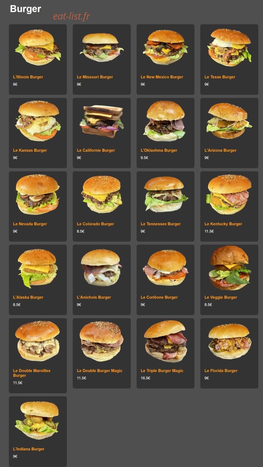 Burger Magic — carte page 2