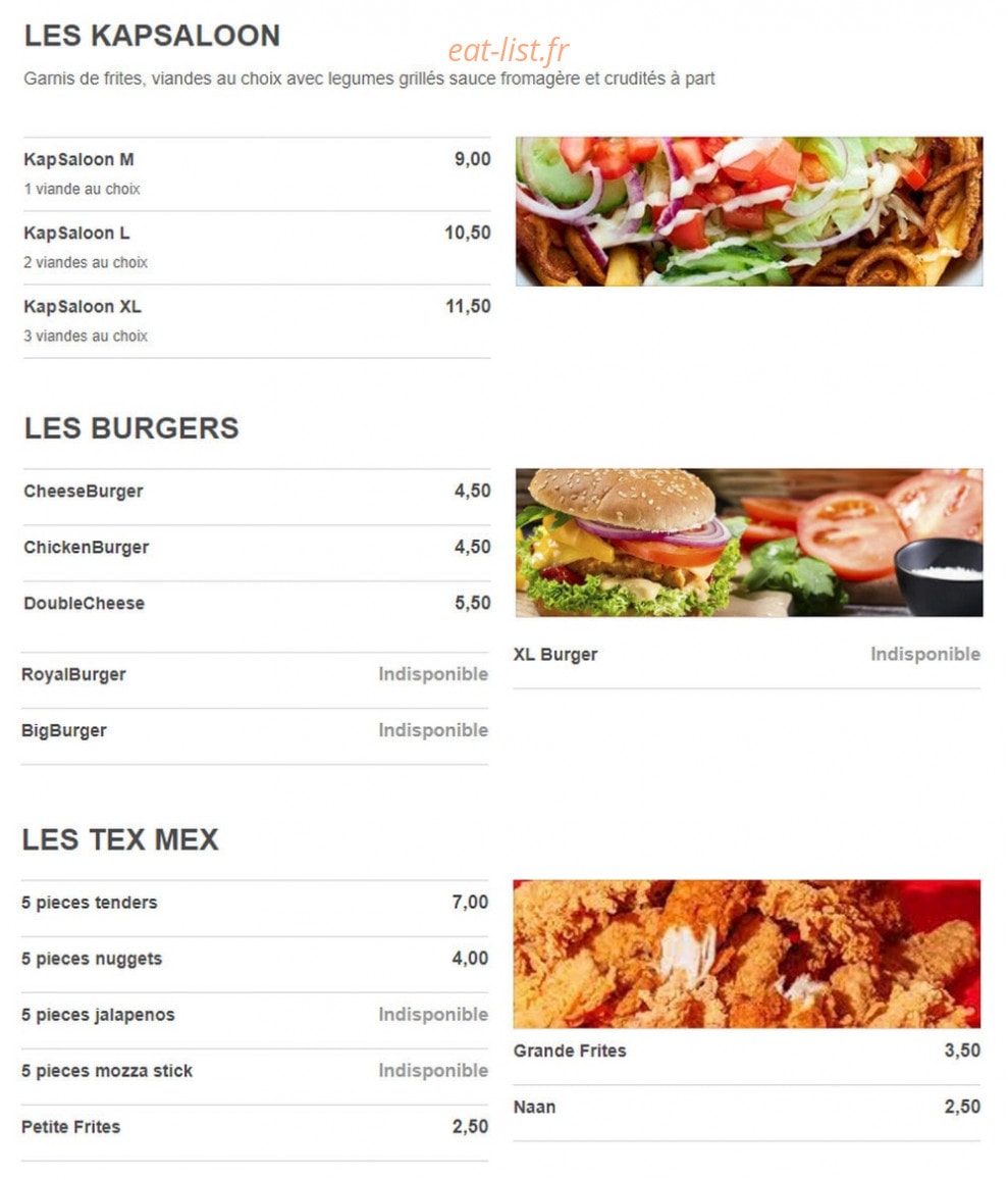 O’naan Tacos — carte page 2