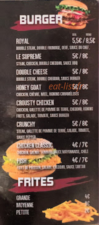 Crousty food — carte page 5