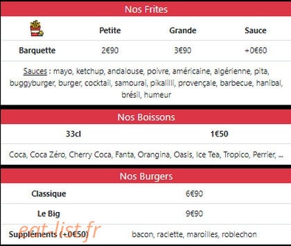 Friterie de la place — carte page 3