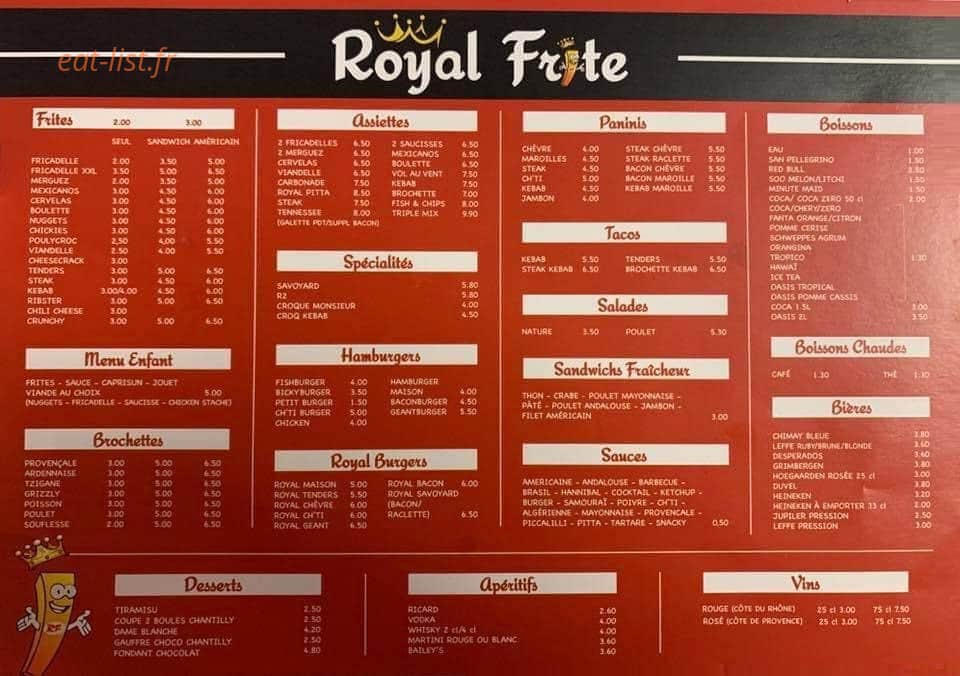 Royal frite — carte page 1