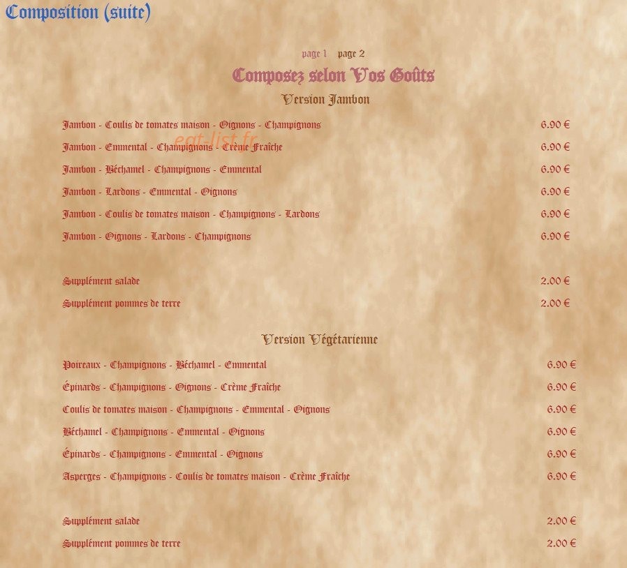 Crêperie Bretonne — carte page 4