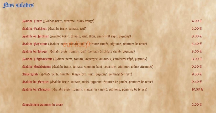 Crêperie Bretonne — carte page 8