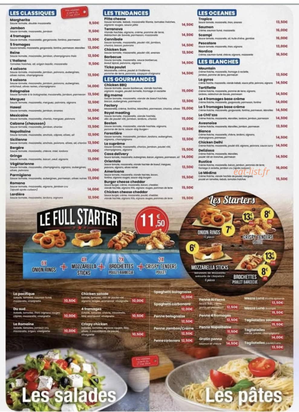 Carte et menu de Delivery Pizza à Maubeuge — Pizzas, starters, salades et pâtes