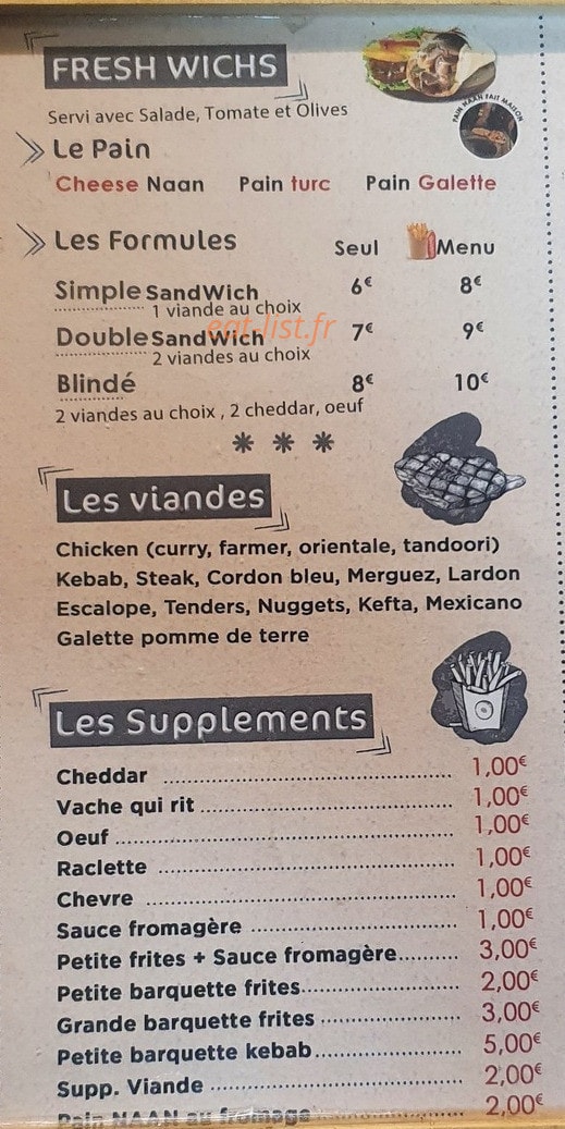 Fresh Tacos — carte page 1