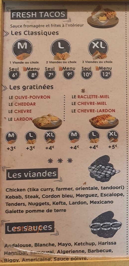 Fresh Tacos — carte page 3