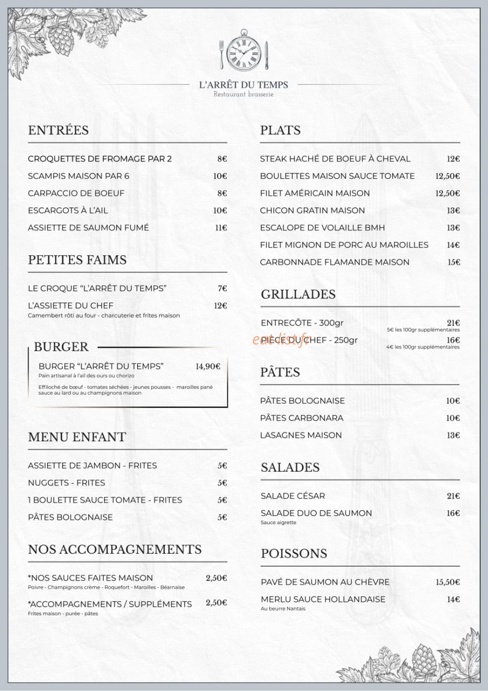 L'Arrêt du Temps — carte page 1