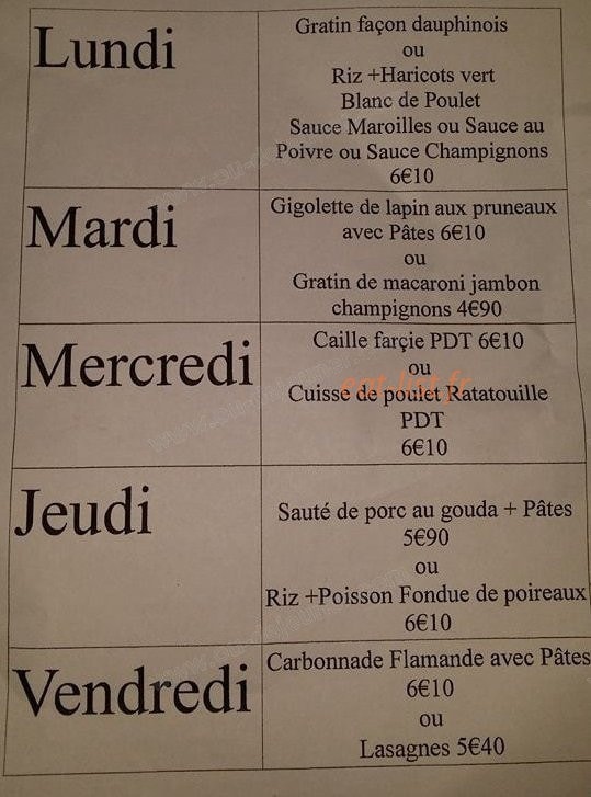 La cuillère en bois — carte page 2