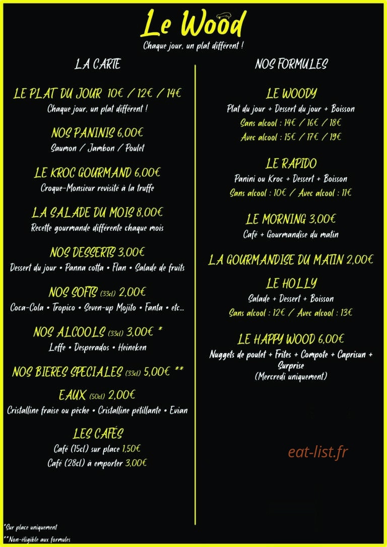 Le Wood — carte page 1