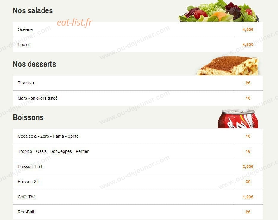 Pizza 555 chicken — carte page 6