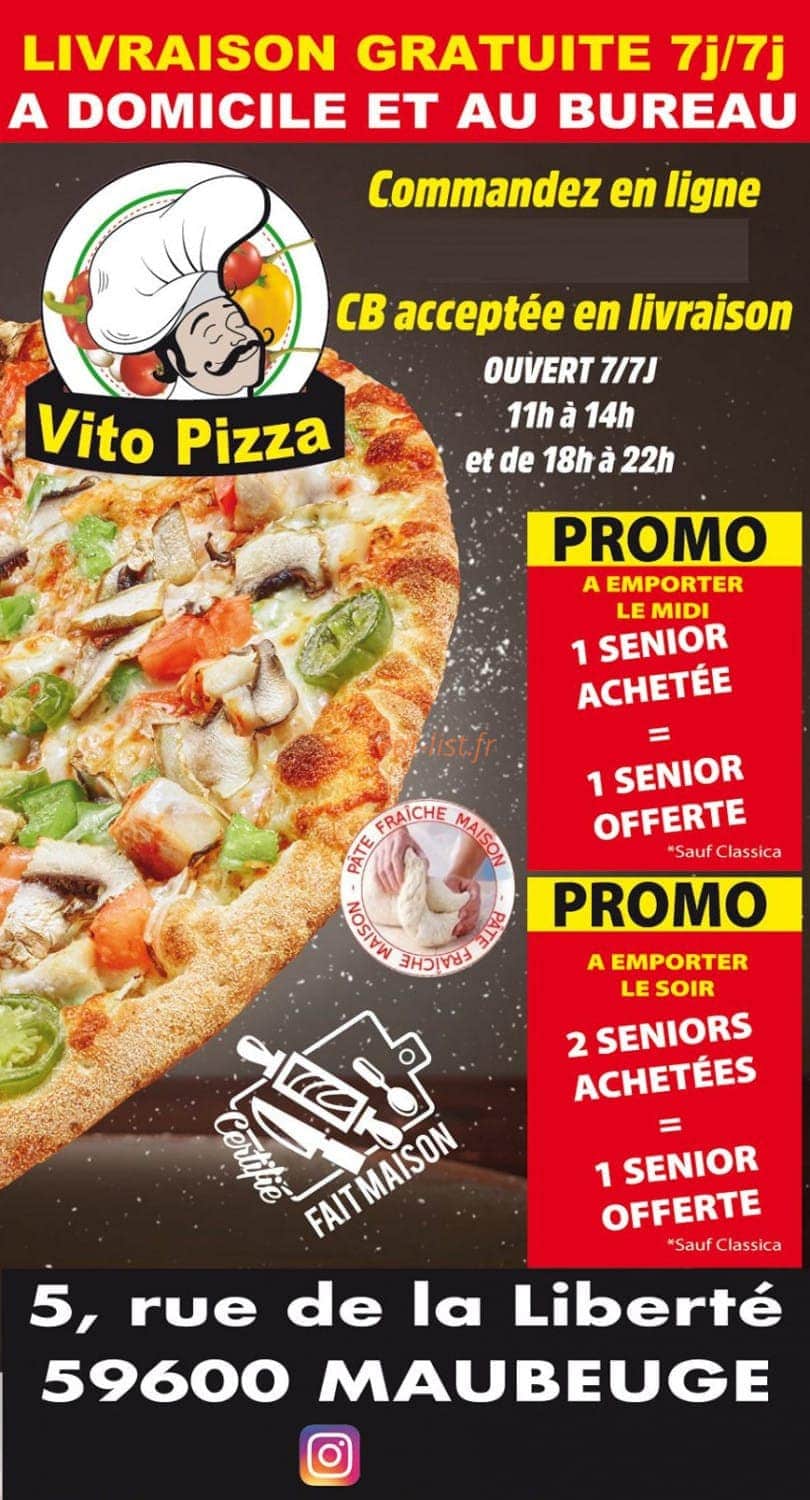 Vito Pizza — carte page 1