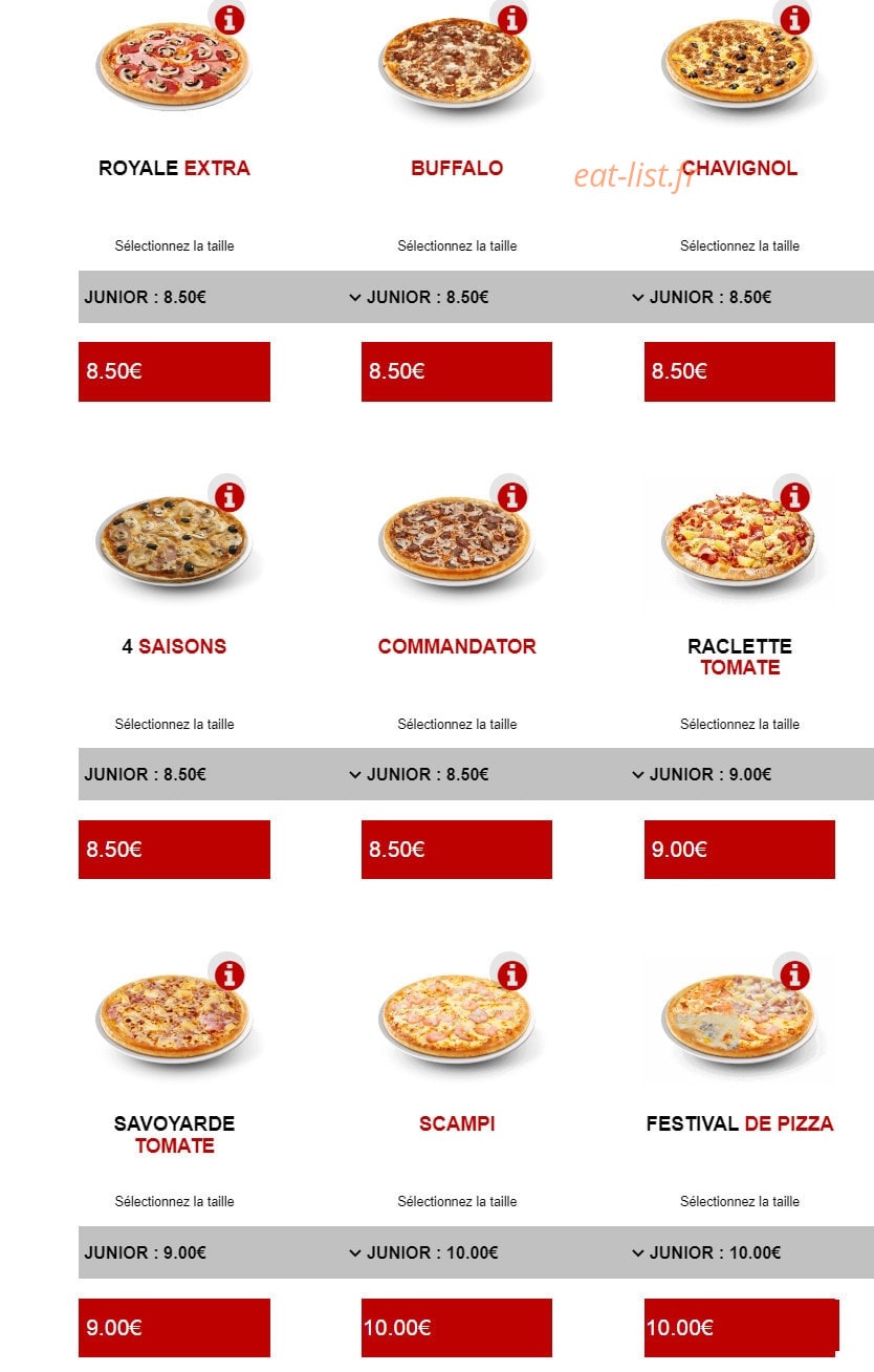 Bella food — carte page 3