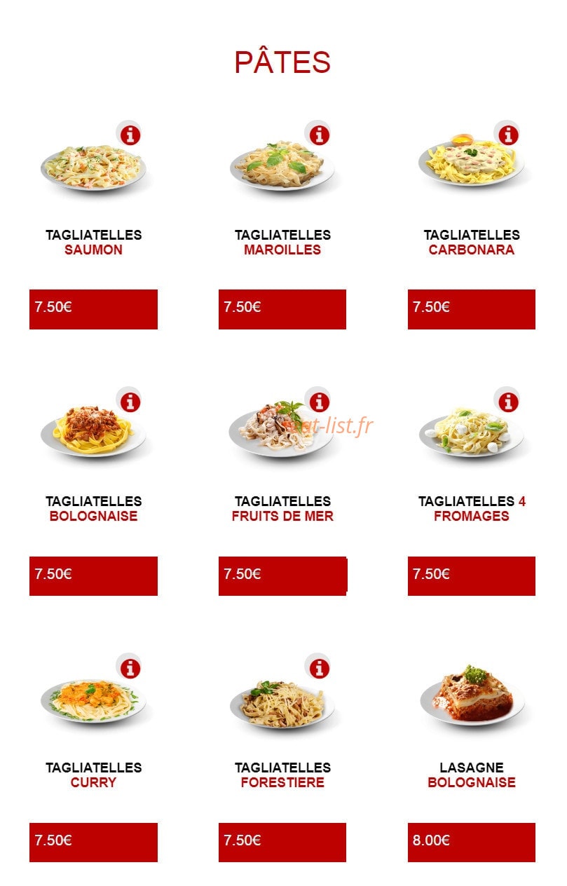Bella food — carte page 7