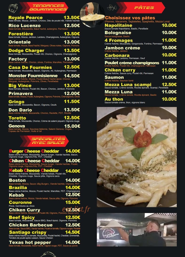 Fast and Pizza — carte page 4