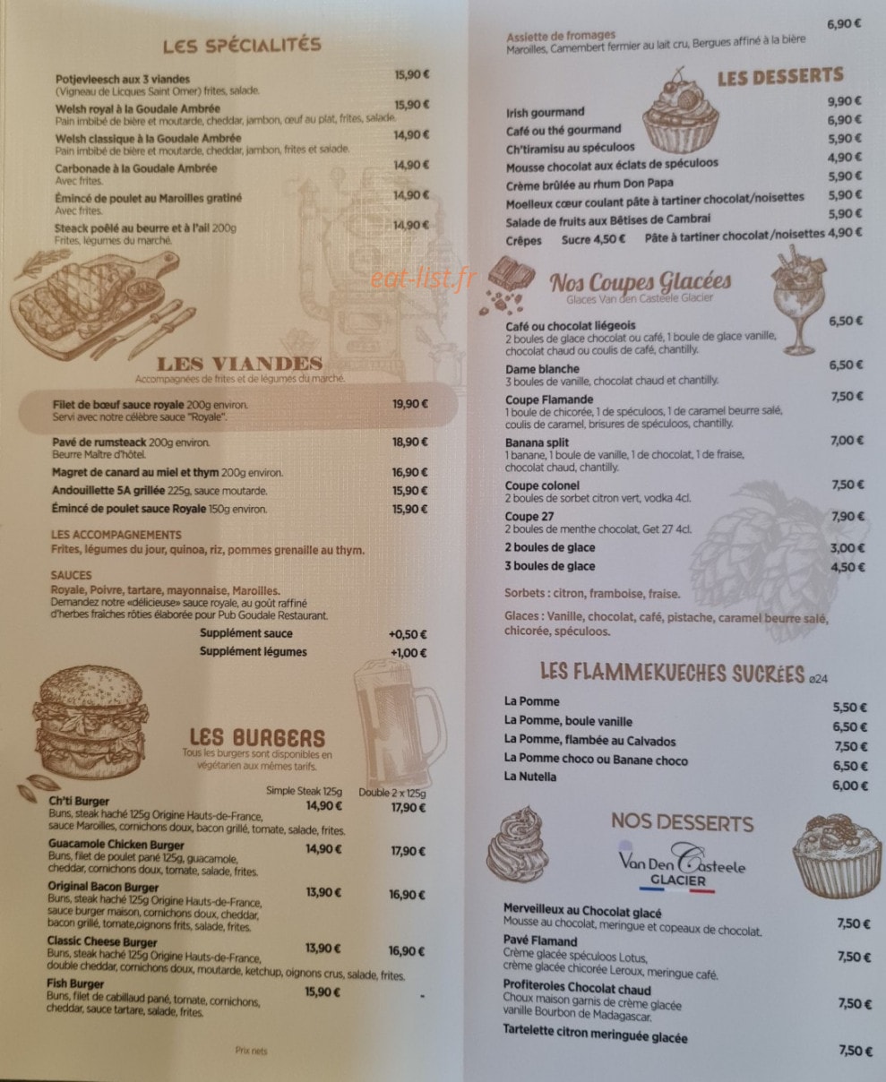 Pub Goudale — carte page 3