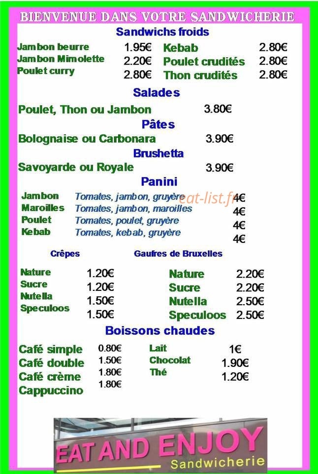 Eat & Enjoy — carte page 2