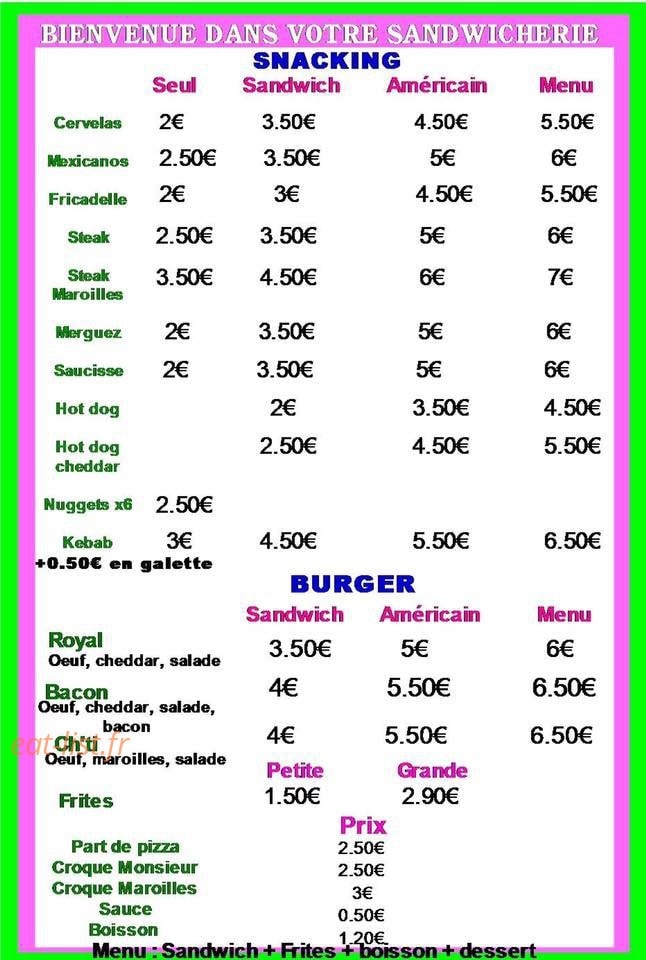Eat & Enjoy — carte page 1
