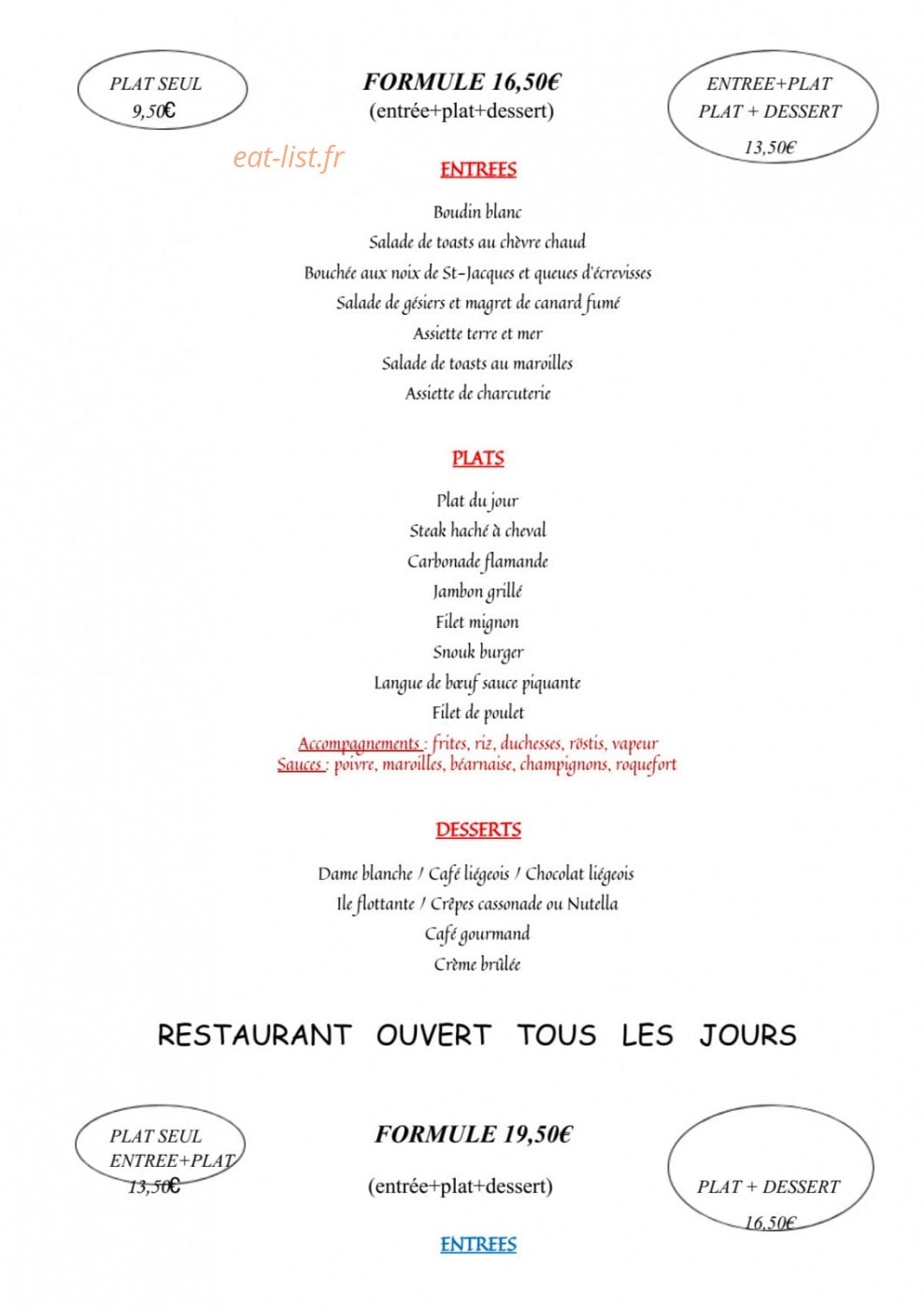 Auberge du Snouk — carte page 5