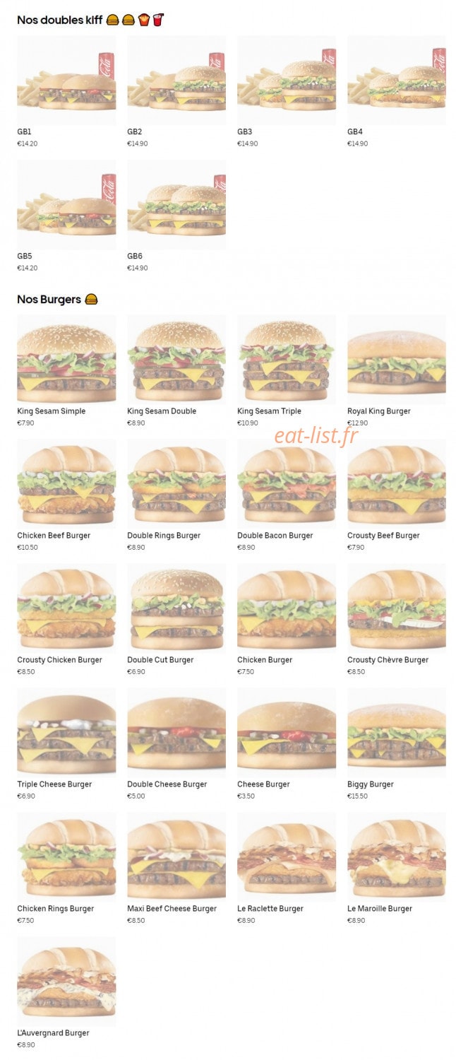 Grill Burger — carte page 1