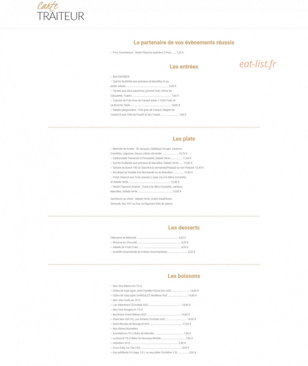 Restaurant Au 70 — carte page 7