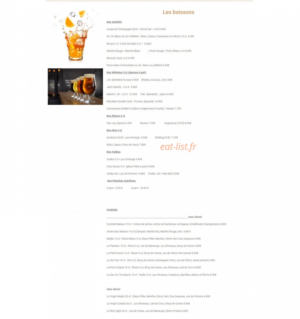 Restaurant Au 70 — carte page 3