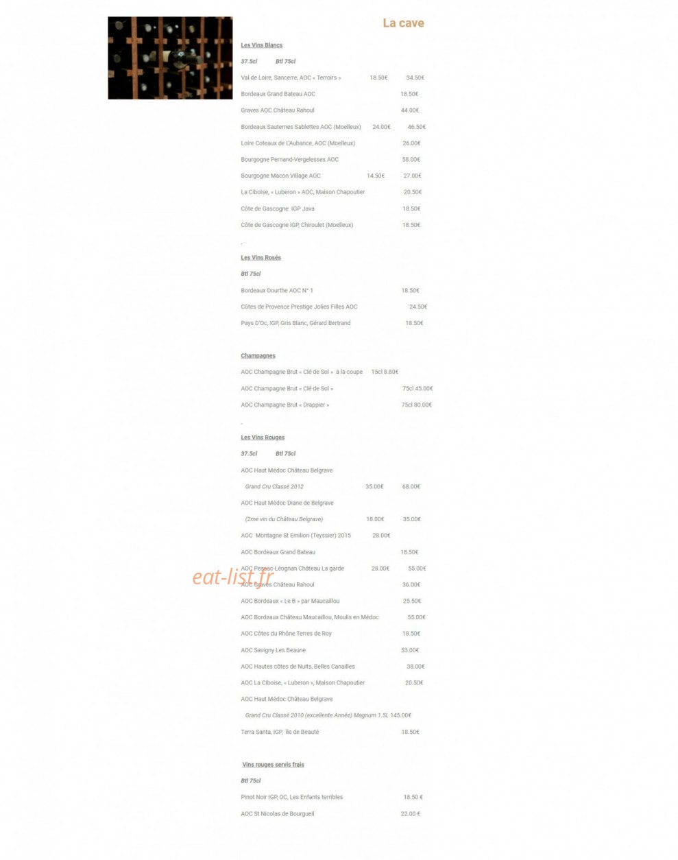Restaurant Au 70 — carte page 5