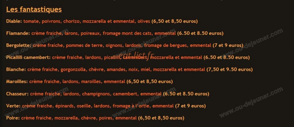 Au four merveilleux — carte page 2