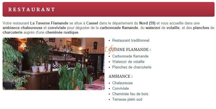 La Taverne Flamande — carte page 1