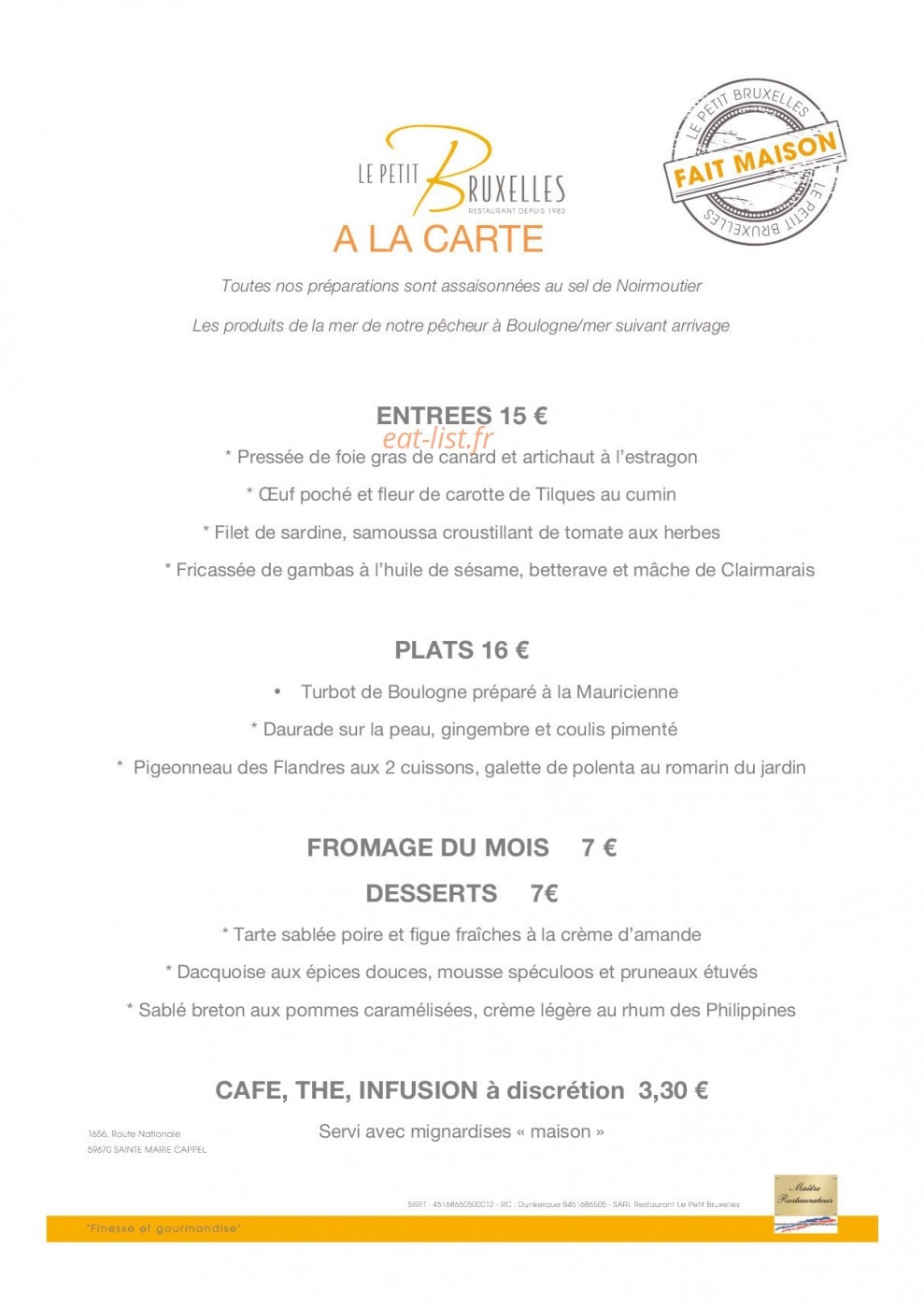 Le Petit Bruxelles — carte page 2