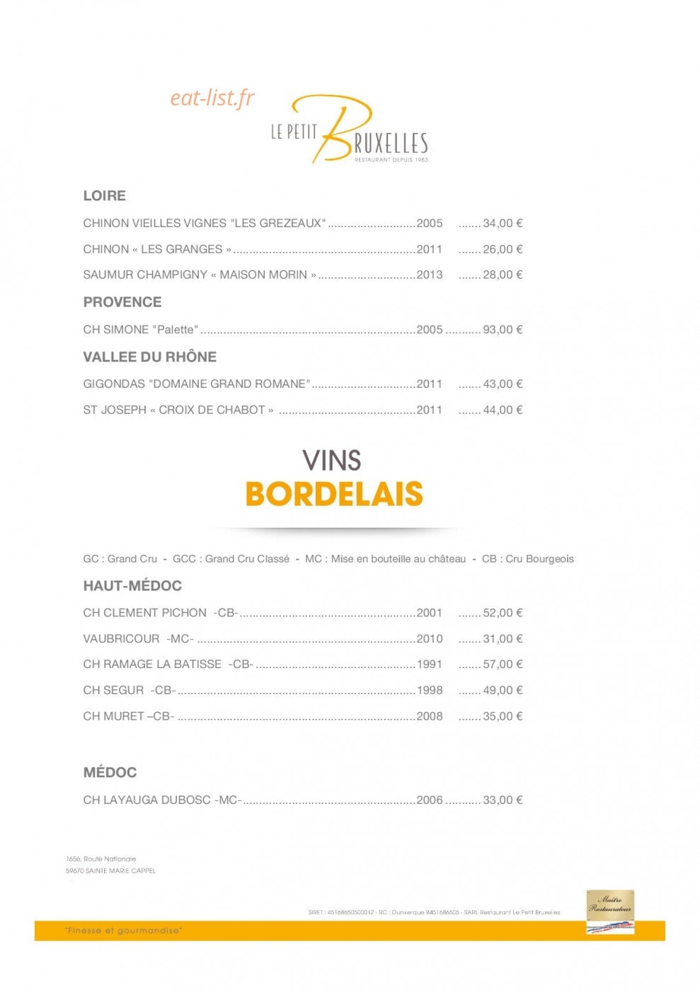 Le Petit Bruxelles — carte page 5