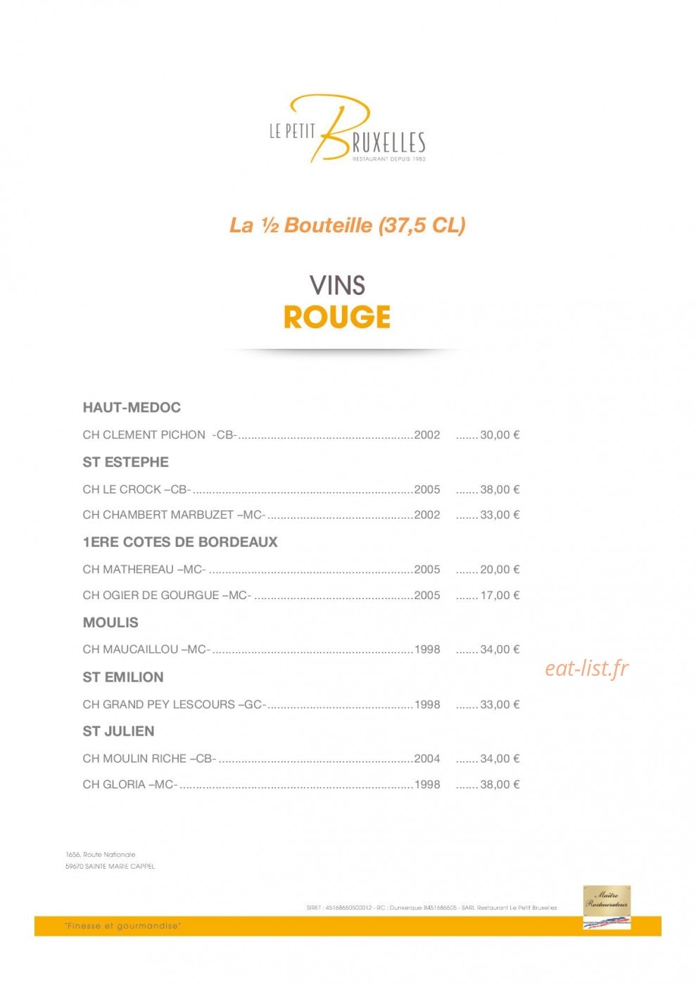 Le Petit Bruxelles — carte page 8