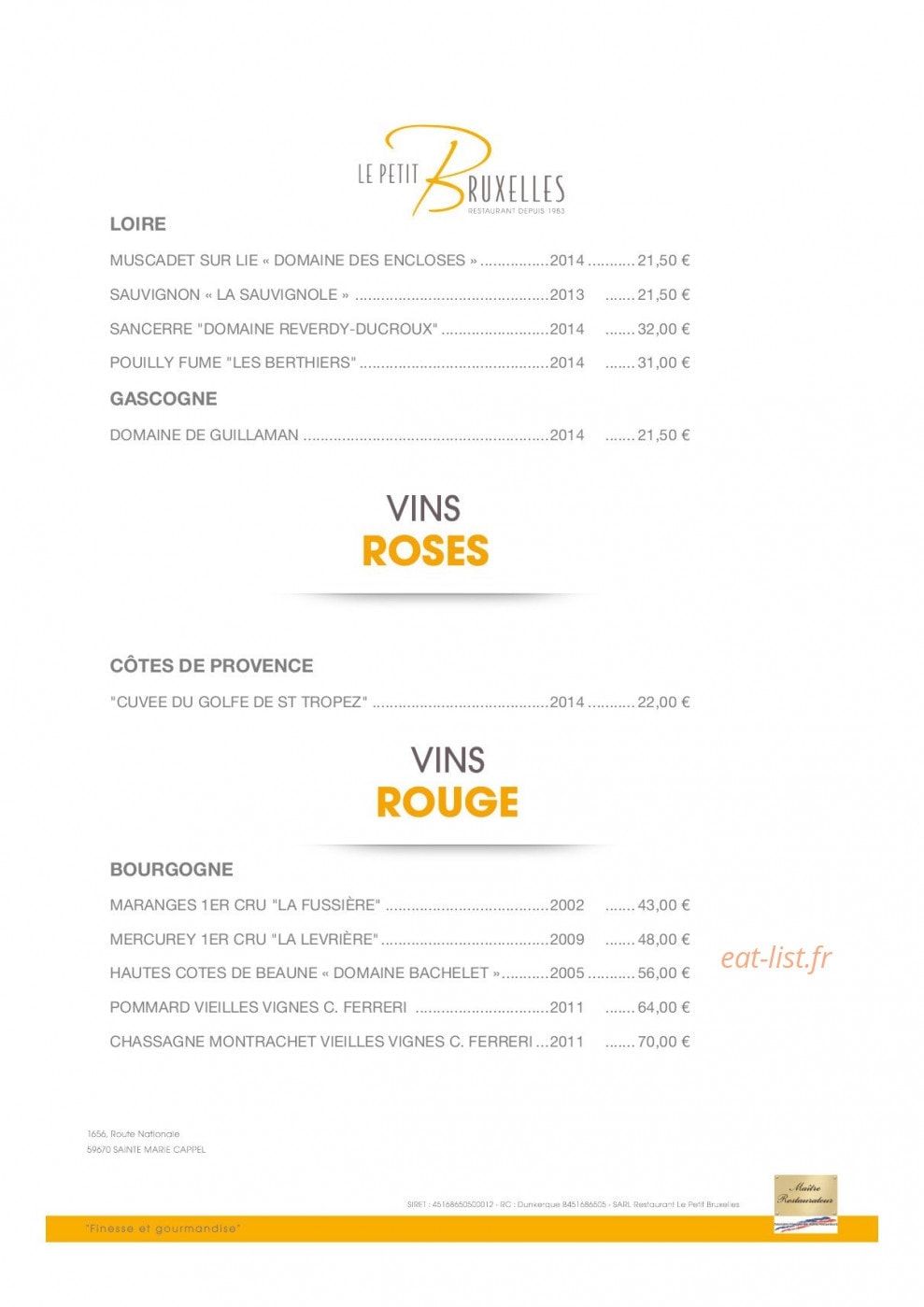 Le Petit Bruxelles — carte page 4
