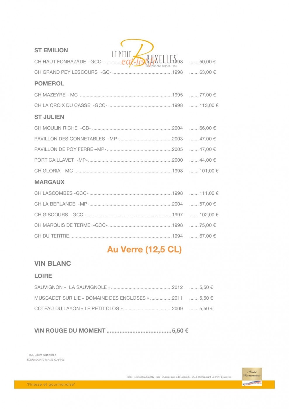 Le Petit Bruxelles — carte page 7