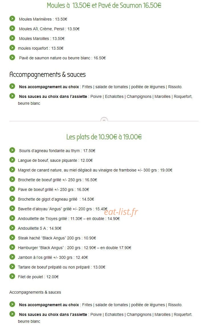 Carte et menu de Restaurant du Domaine du Faux Rieux à Ferriere la Grande — les plats ,...