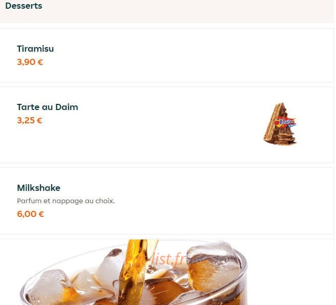 Nab's Burger — carte page 10
