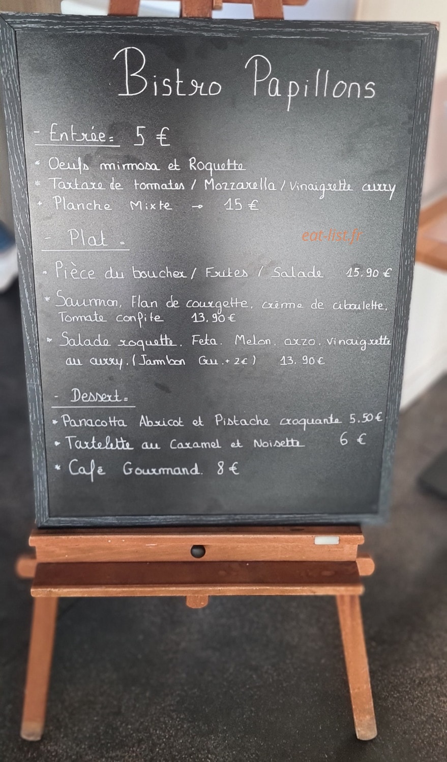 Bistro Papillons — carte page 2