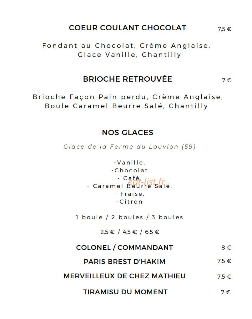 Bistrot des Artistes — carte page 7