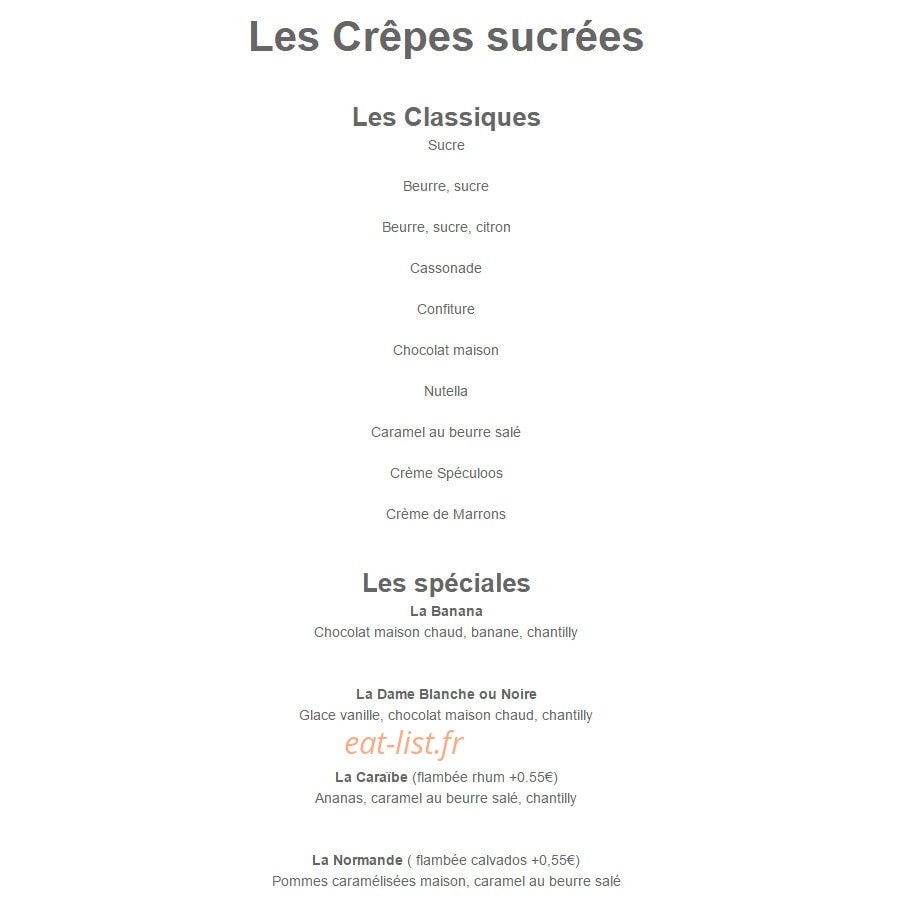 Crêperie Fleur de Sel — carte page 7