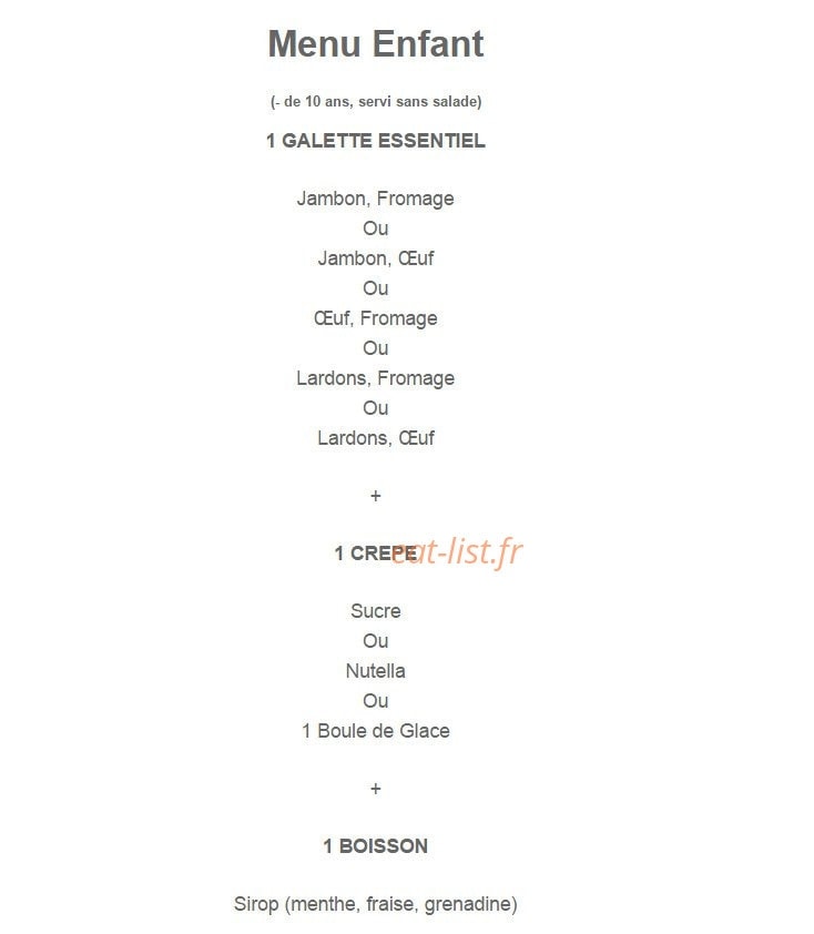 Crêperie Fleur de Sel — carte page 2