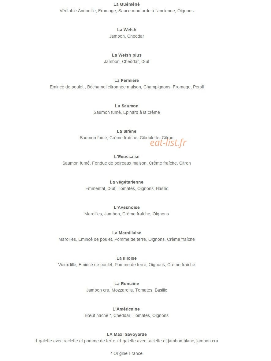 Crêperie Fleur de Sel — carte page 5